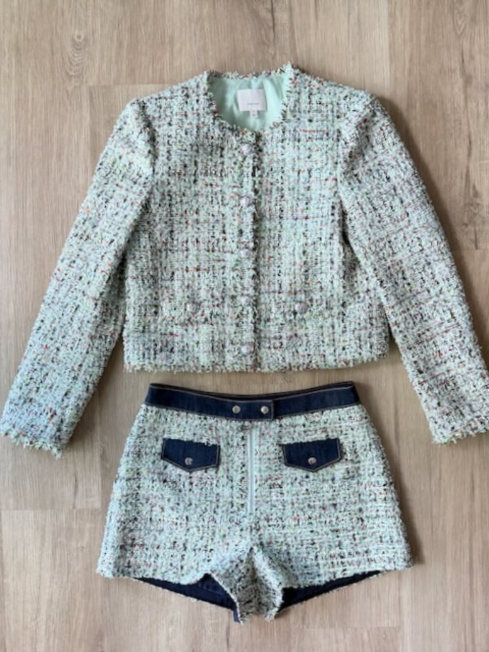 Cinq a Sept Christie Tweed Jacket Shorts Set 4/6